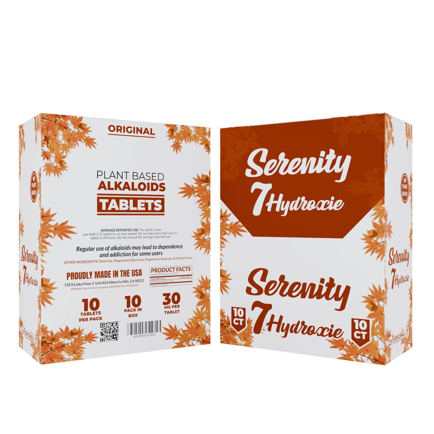 Serenity 7 Hydroxy - Natural 30mg Pack of 10 Tabs 5 Count Box