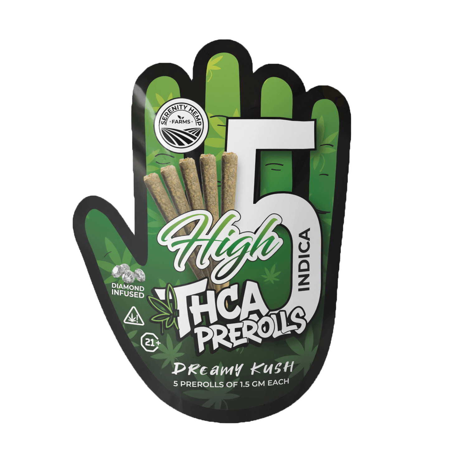 Serenity Hemp - Dreamy kush | High 5 THCA Indica 1.5gm Prerolls