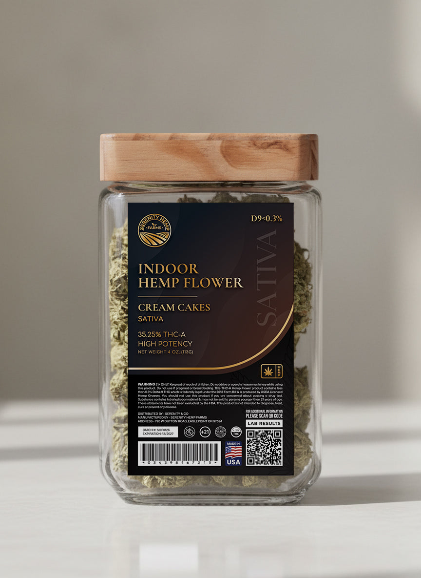 Serenity Hemp - Indoor Hemp Flower THCA Cream Cakes Sativa