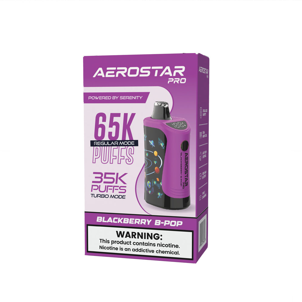 Serenity Hemp - Aerostar Pro Blackberry B Pop 5% Nic Rechargeable Disp  Serenity Hemp Farms