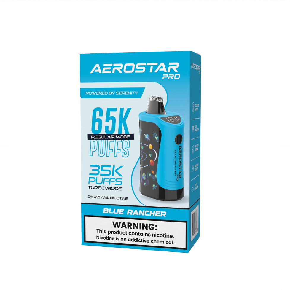 Serenity Hemp - Aerostar Pro Blue Rancher 5% Nic Rechargeable Disposab Serenity Hemp Farms Serenity Hemp - Aerostar Pro Blue Rancher 5% Nic Rechargeable Disposab Serenity Hemp Farms