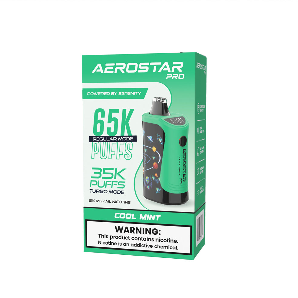 Serenity Hemp - Aerostar Pro Cool Mint 5% Nic Rechargeable Disposable Serenity Hemp Farms Serenity Hemp - Aerostar Pro Cool Mint 5% Nic Rechargeable Disposable Serenity Hemp Farms