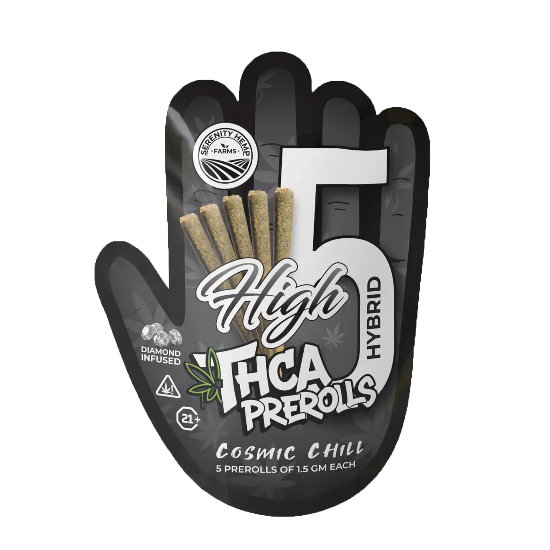 Serenity Hemp - Cosmic Chill | High 5 THCA Hybrid 1.5gm Prerolls