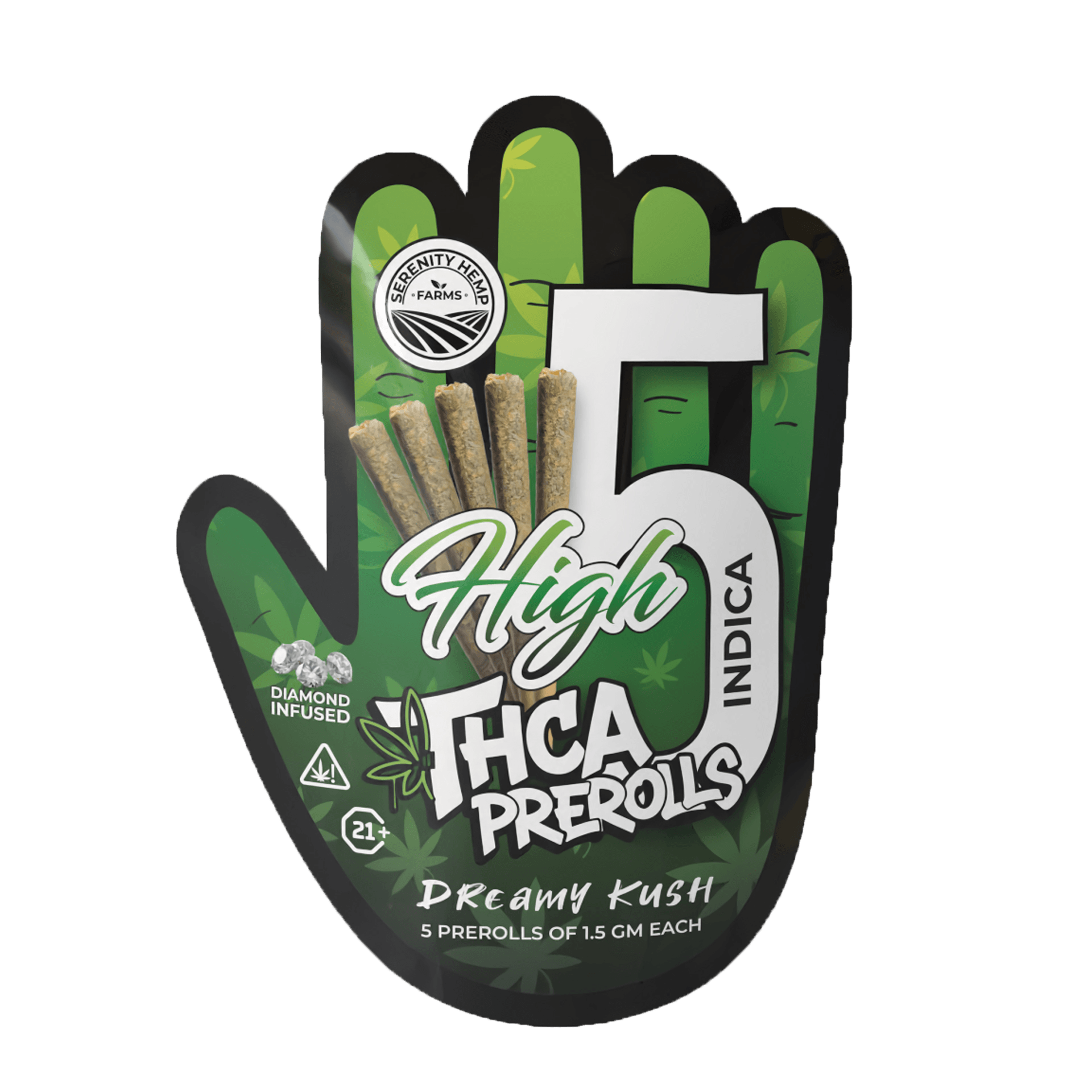Serenity Hemp - Dreamy kush  | High 5 THCA Indica 1.5gm Prerolls
