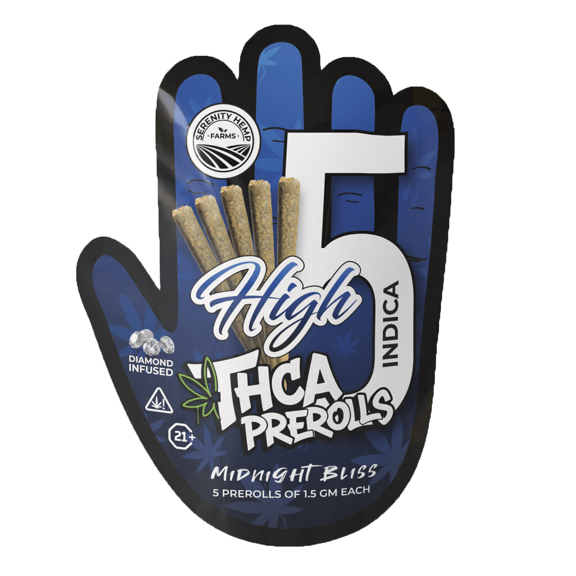 Serenity Hemp - Midnight Bliss | High 5 THCA Indica 1.5gm Prerolls