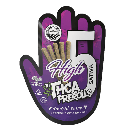 Serenity Hemp - Midnight Serinity | High 5 THCA Sativa 1.5gm Prerolls