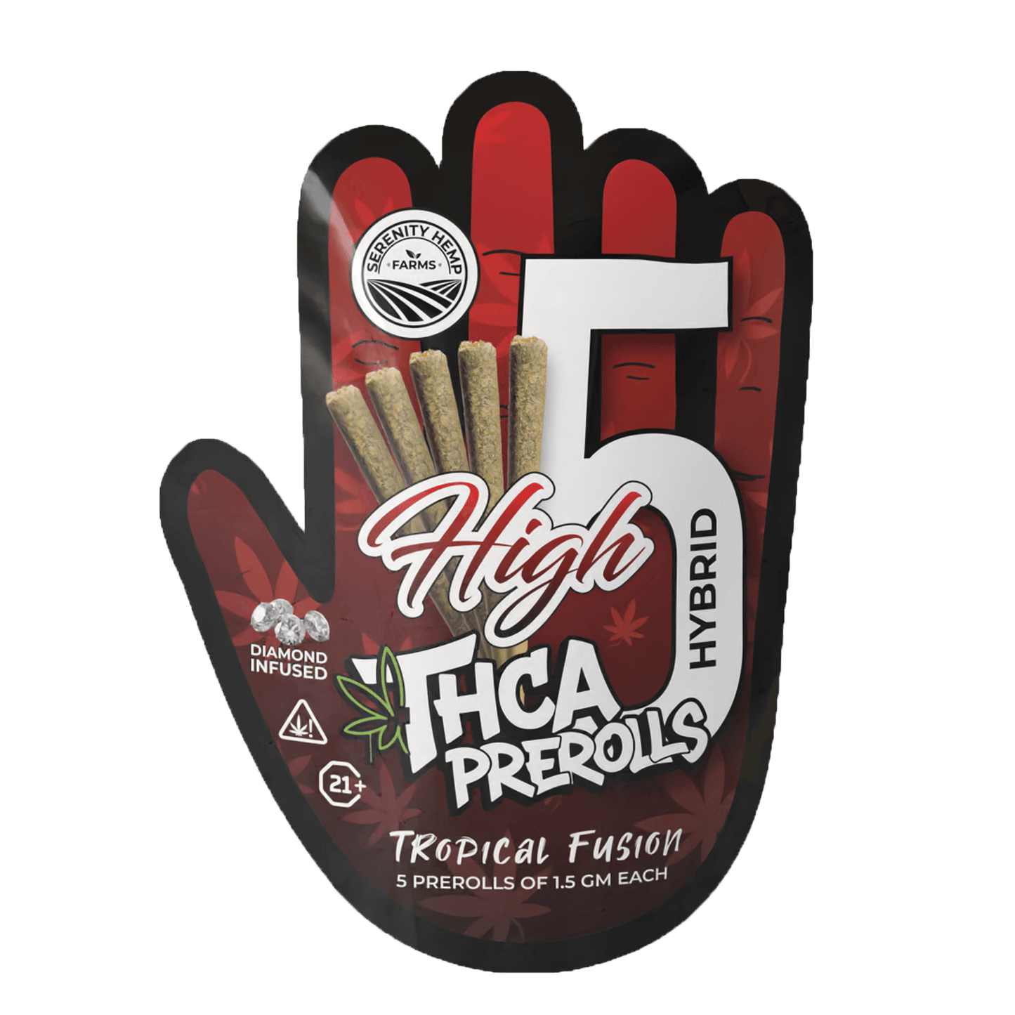 Serenity Hemp - Tropical Fusion | High 5 THCA Hybrid 1.5gm Prerolls
