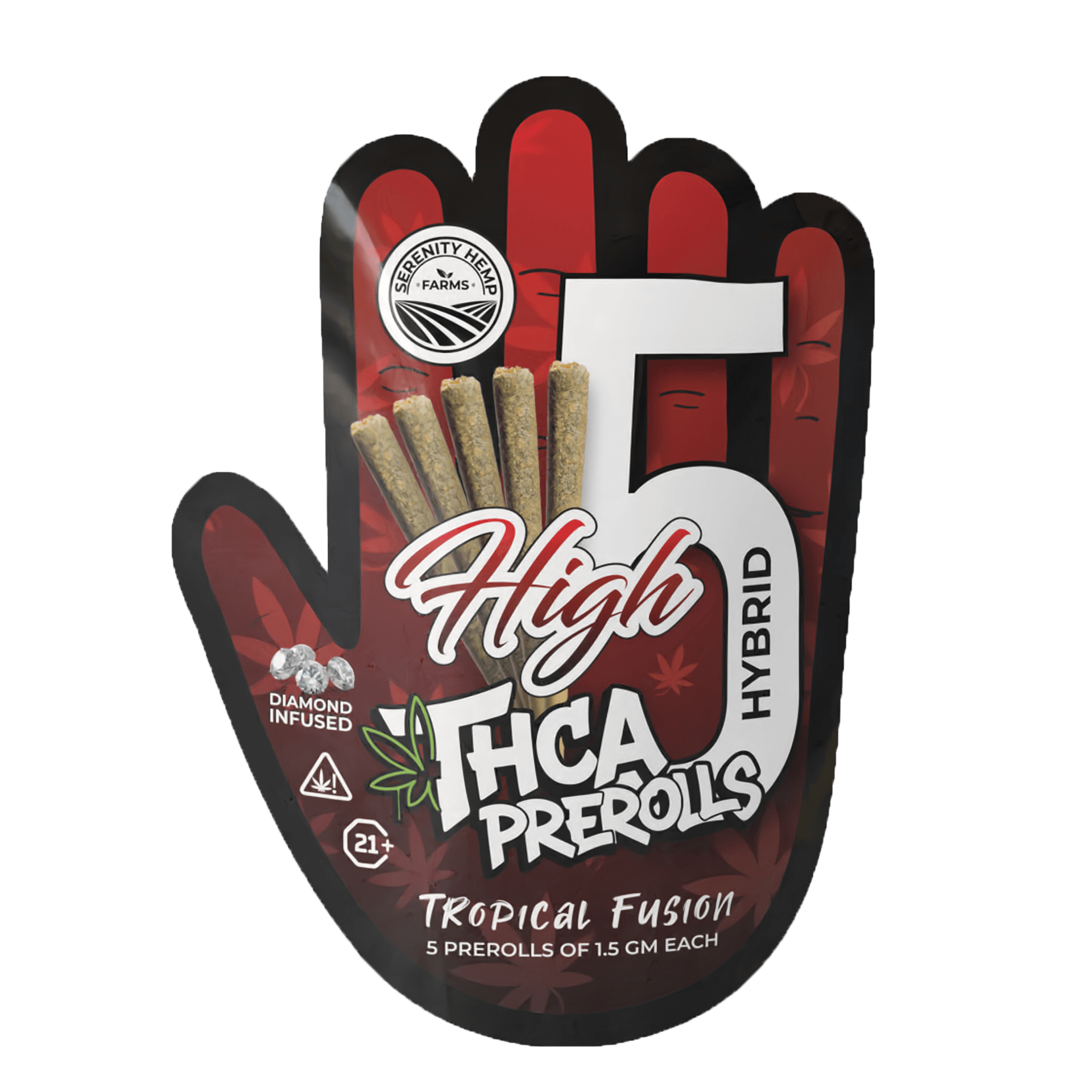 Serenity Hemp - Tropical Fusion | High 5 THCA Hybrid 1.5gm Prerolls