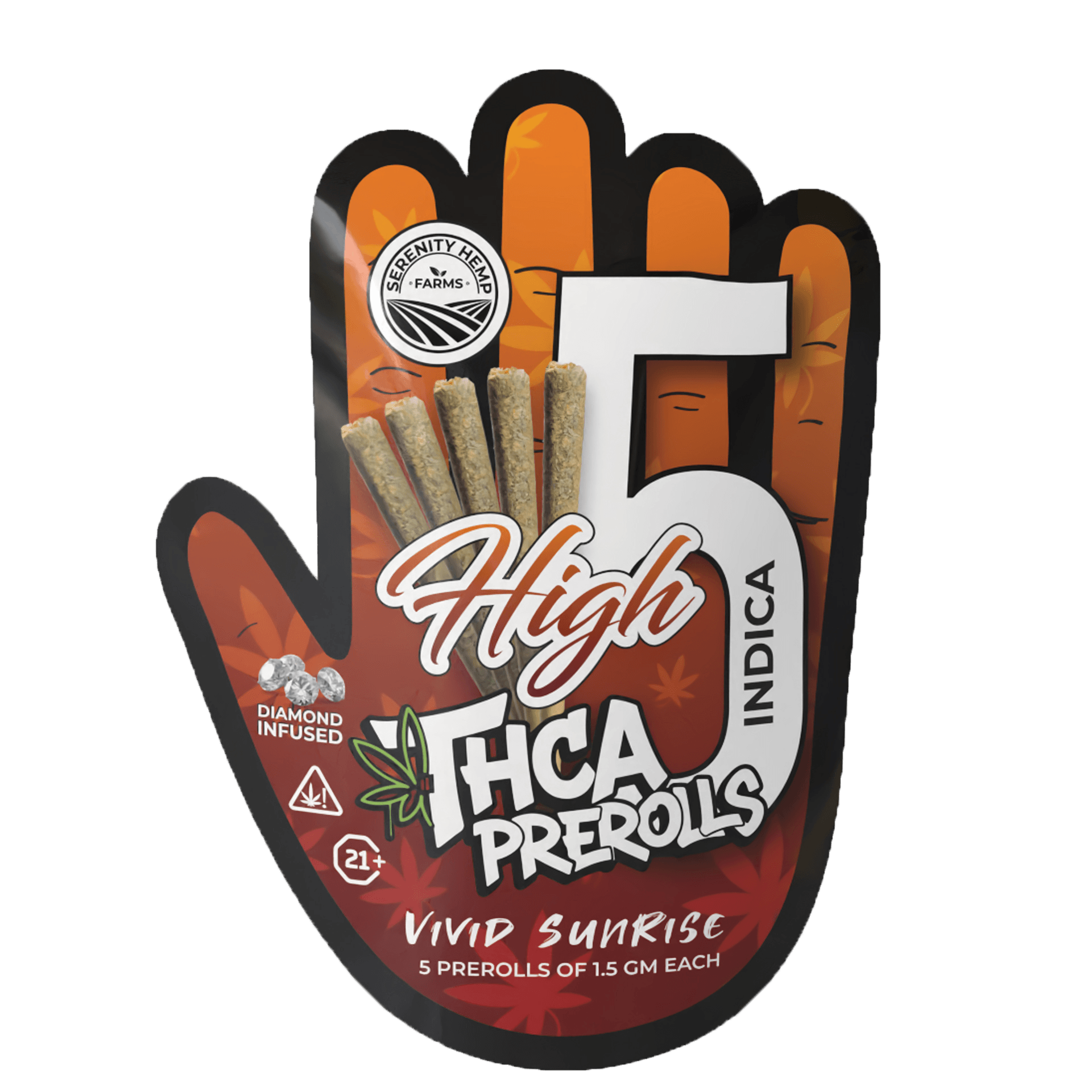 Serenity Hemp - VIVID Sunrise | High 5 THCA Indica 1.5gm Prerolls