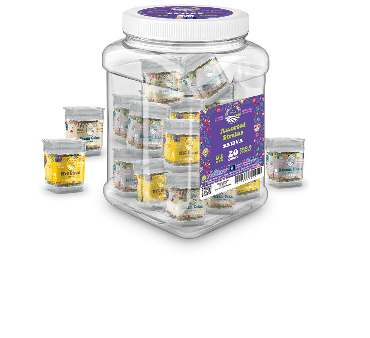 Serenity Hemp Assorted Strains Sativa THC-A, Jar
