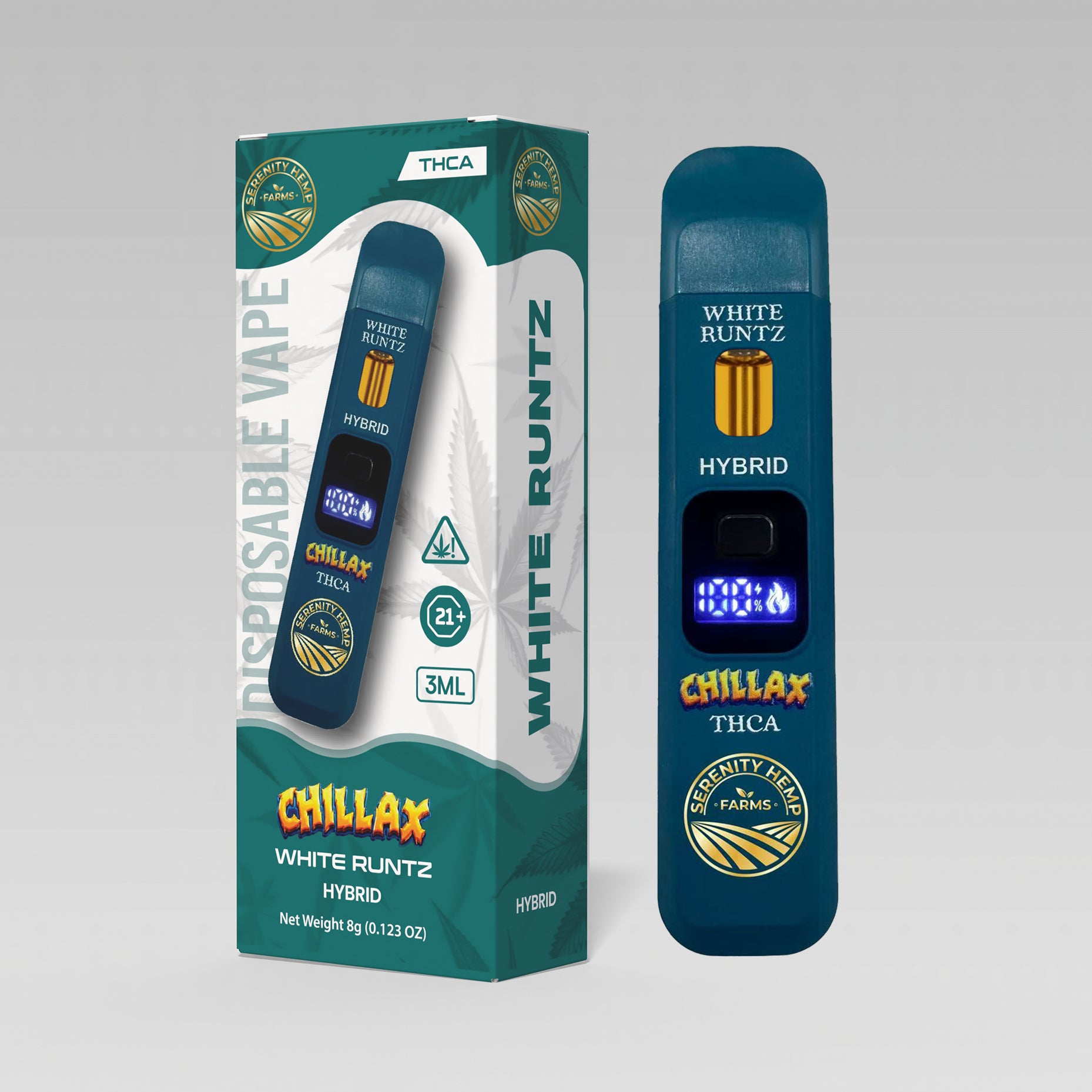 Serenity Hemp - White Runtz Hybrid THCA 3ml Disposable Vape