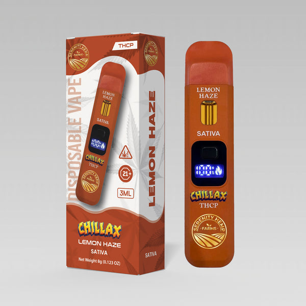 Serenity Hemp - Chillax Lemon Haze Sativa THCA 3ml Disposable Vape Serenity Hemp Farms Serenity Hemp - Chillax Lemon Haze Sativa THCA 3ml Disposable Vape Serenity Hemp Farms
