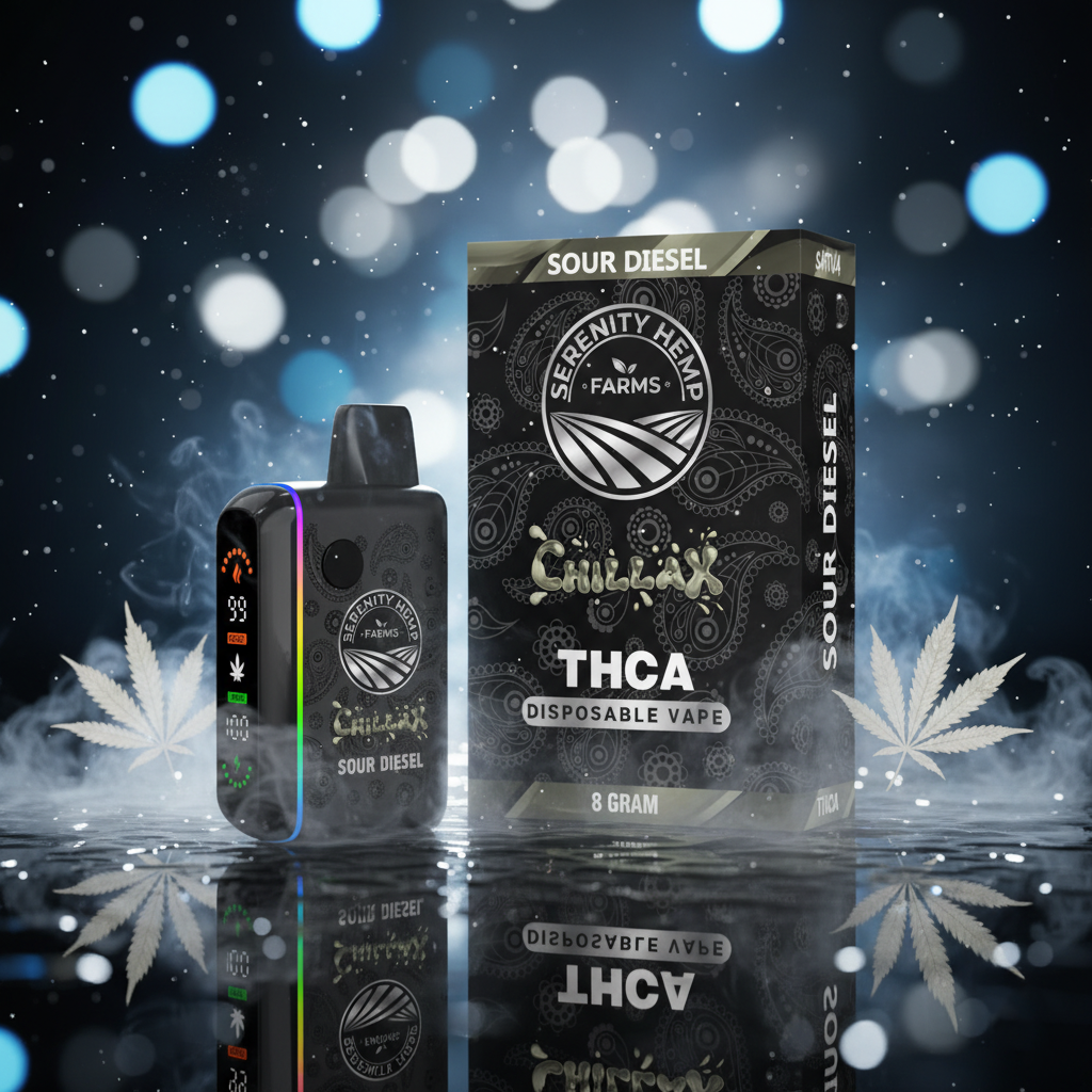 Serenity Hemp - Chillax Sour Diesel Sativa THCA 8gm Disposable Vape