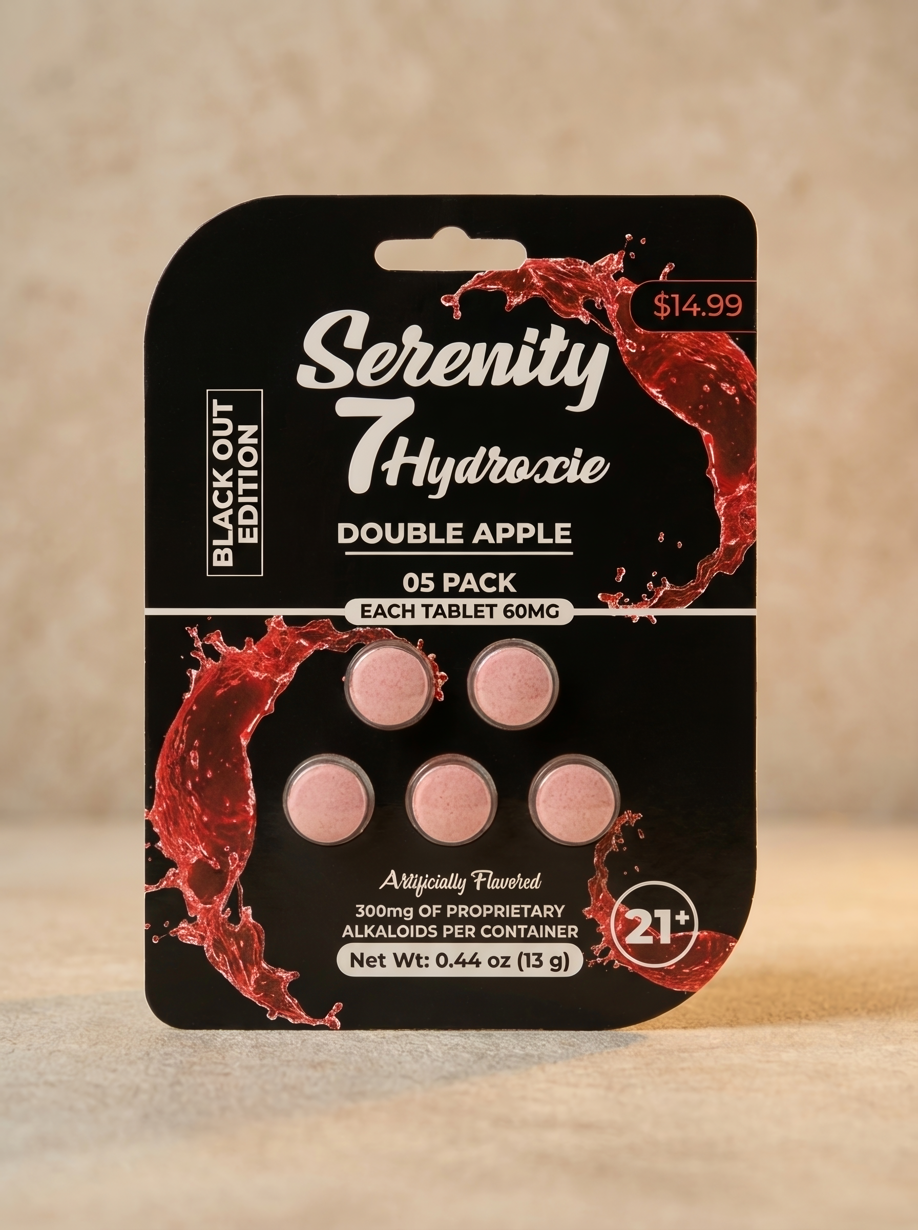 Serenity 7 Hydroxy - Double Apple 60mg Pack of 5 Tabs 